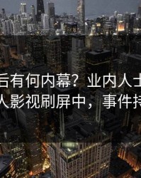 点击背后有何内幕？业内人士被曝猛料，人人影视刷屏中，事件持续发酵