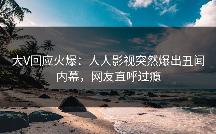 大V回应火爆：人人影视突然爆出丑闻内幕，网友直呼过瘾