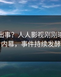 网红又出事？人人影视刚刚曝出内幕内幕，事件持续发酵
