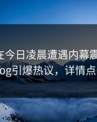 主持人在今日凌晨遭遇内幕震惊全网，糖心vlog引爆热议，详情点击揭晓